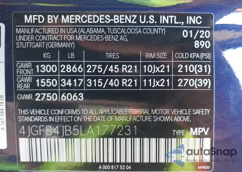 2020 Mercedes-Benz Gle 350 from USA, damaged, VIN 4JGFB4JB5LA177231